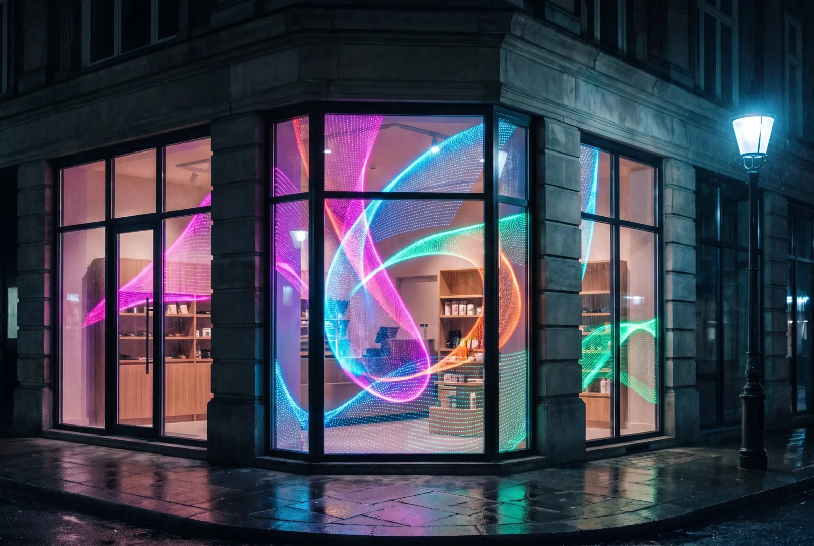 LED film powered on
